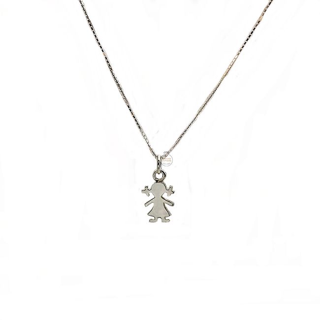 JOYAS MYTOKE - Colgante Dije Niña + Cadenita Plata Fina 925 Collar Niñita