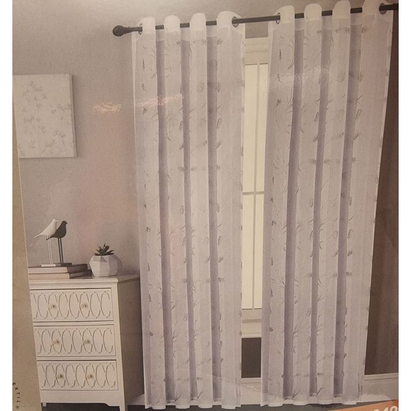 GENERICO - SET 2 CORTINAS VISILLO DISEÑO BORDADO 140 X 220 CM