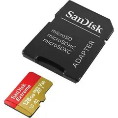 SANDISK - Tarjeta MicroSD 128GB Extreme UHS-I U3 A2 Mobile.