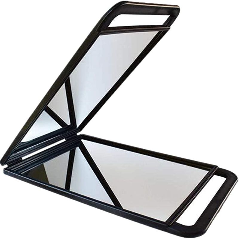 GENERICO - ESPEJO RETROVISOR DOBLE DE BARBERIA PELUQUERIA NEGRO