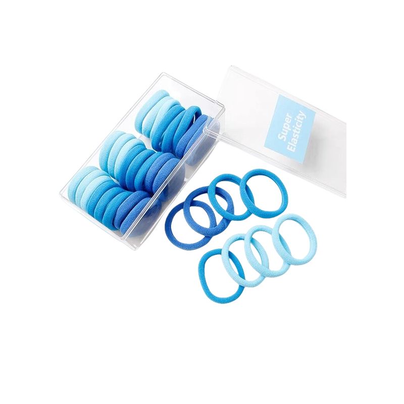 GENERICO - Set 32 Colets Colores Gruesas Para Cabello Pelo Elástico Azul.