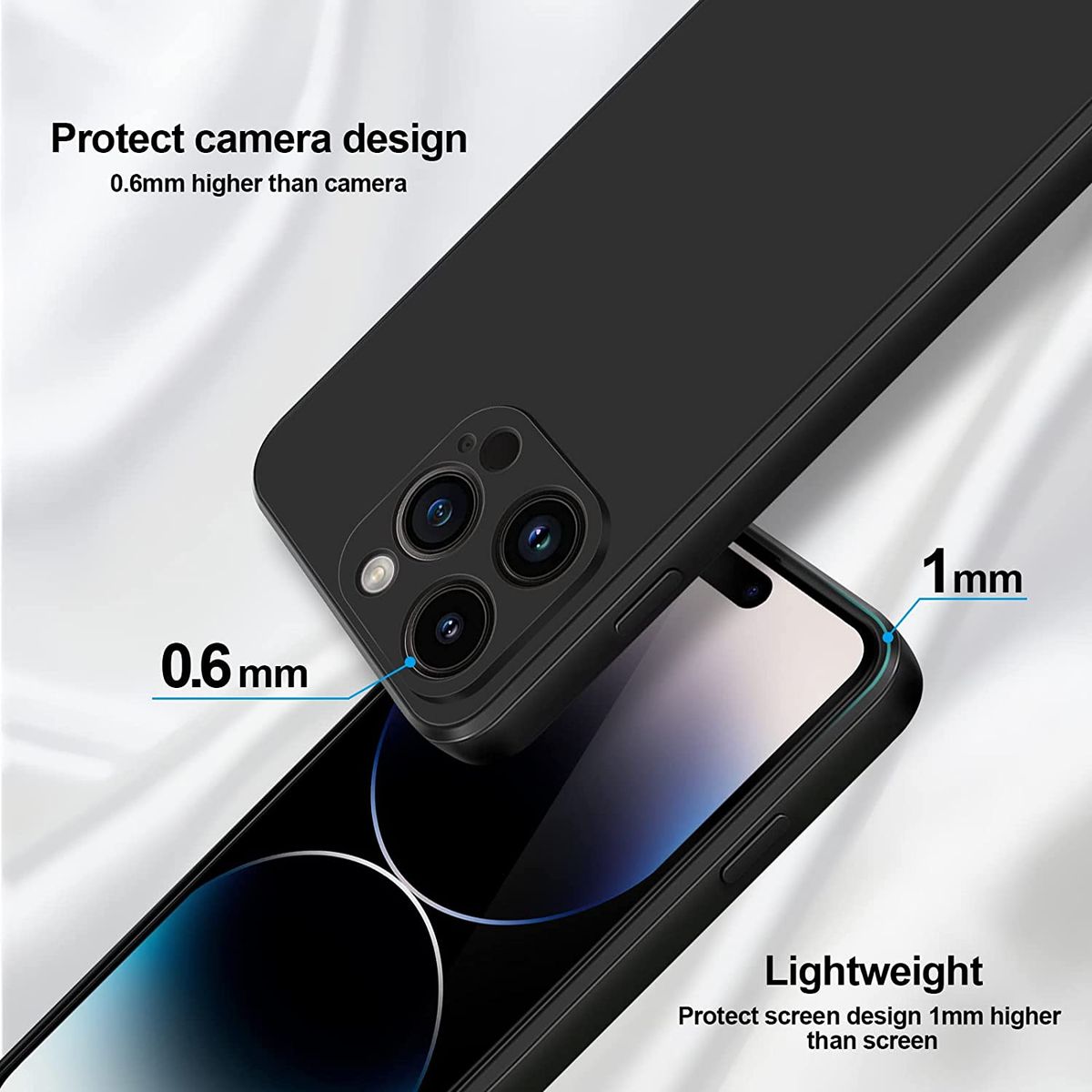 GENERICO - Carcasa Silicona Para iPhone 14 Pro Max Negro