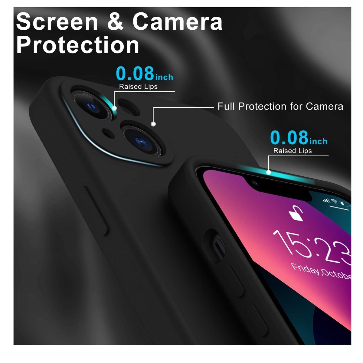 GENERICO - Carcasa Silicona Para iPhone 14 Negro