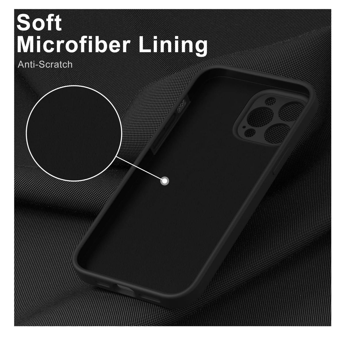 GENERICO - Carcasa Silicona Para iPhone 13 Pro Max Negro