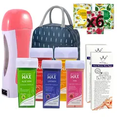 GENERICO - Kit Depilacion Roll ON Ceras Bandas Maquina Gel Mascarillas.