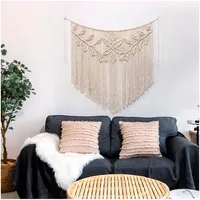 Tapiz Tejido para Colgar en la Pared Arte Bohemio Macrame 100x105 cm