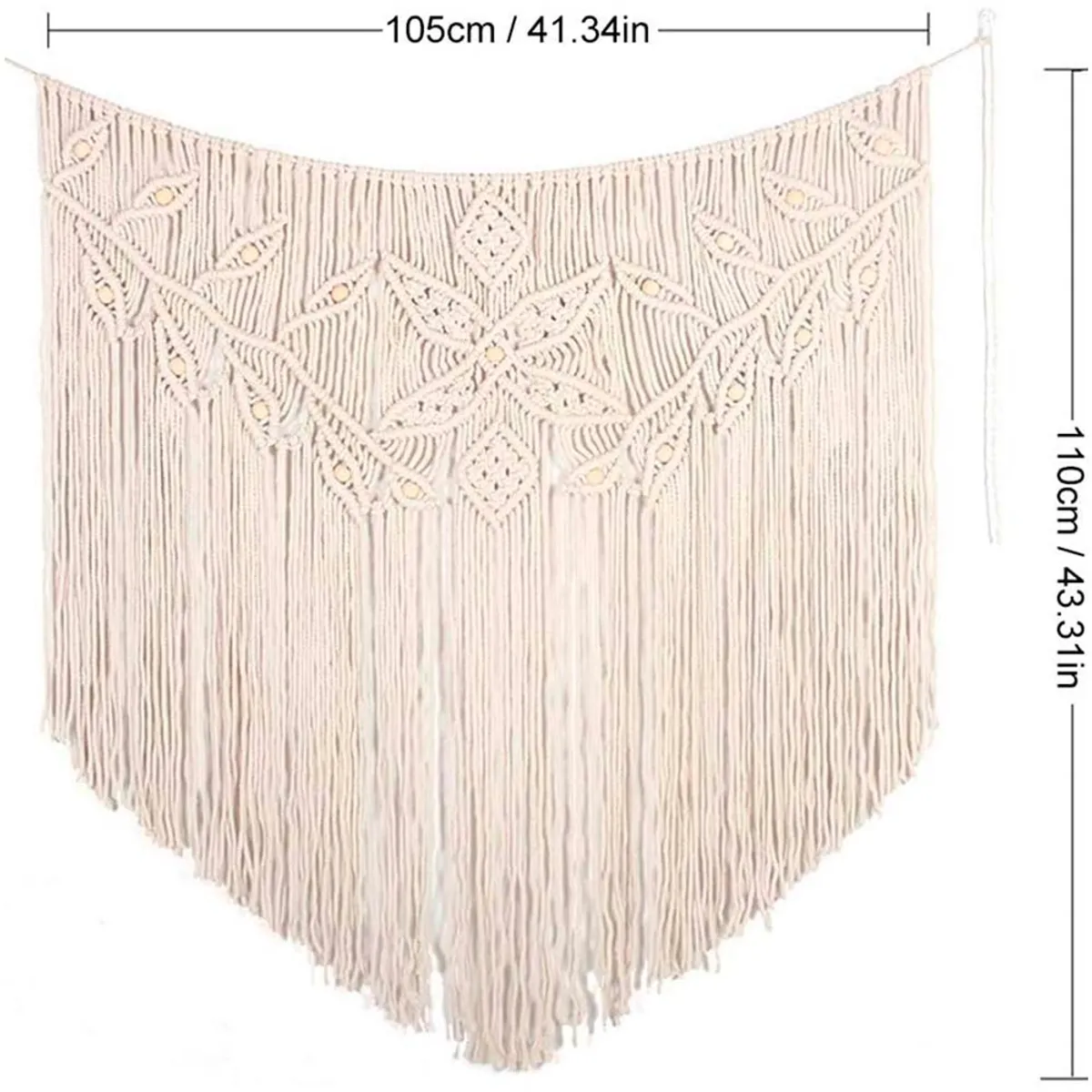 GENERICO - Tapiz Tejido para Colgar en la Pared Arte Bohemio Macrame 100x105 cm