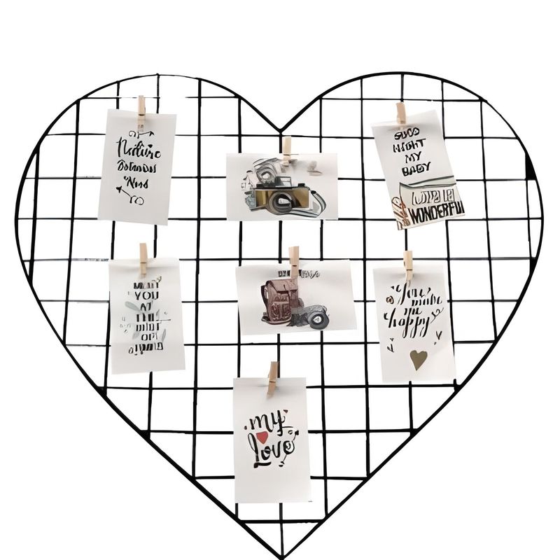 GENERICO - Malla de Pared Fotografías Diseño 57 x 52 cm - Corazón Negro