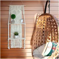 GENERICO - Repisa Tejida para Colgar en la Pared de Macrame 40x120 cm