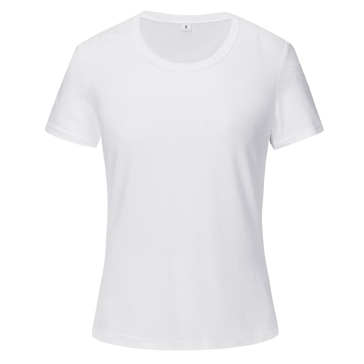 LUNA - Polera Dry Fit Manga Corta Microperforada Deportiva Mujer Negro-Blanco