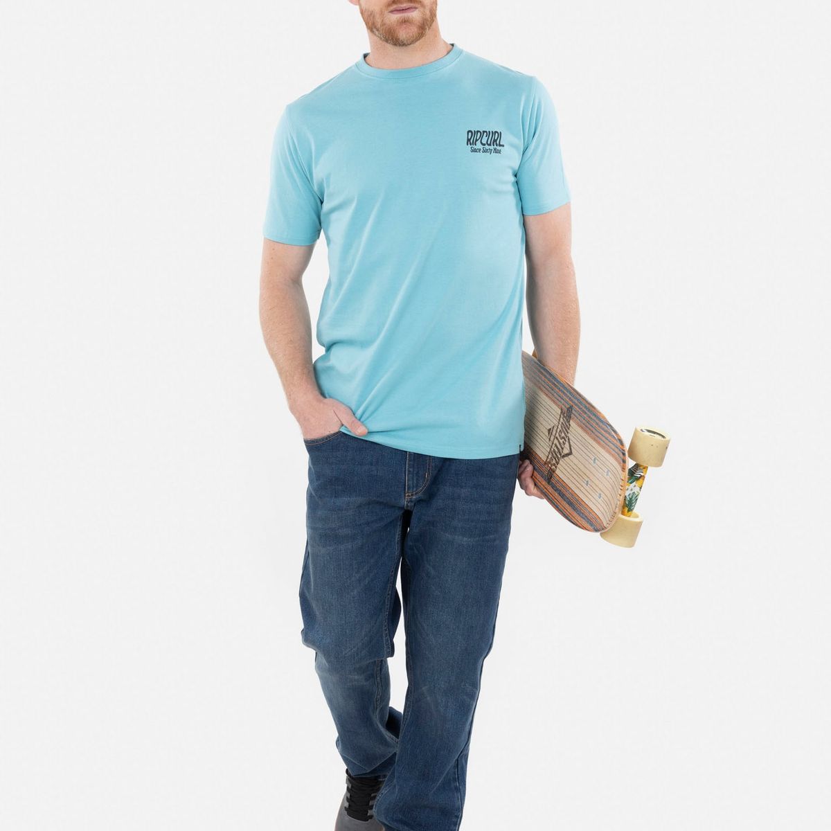 RIP CURL - Polera say hello SS TEE Hombre Celeste Rip Curl