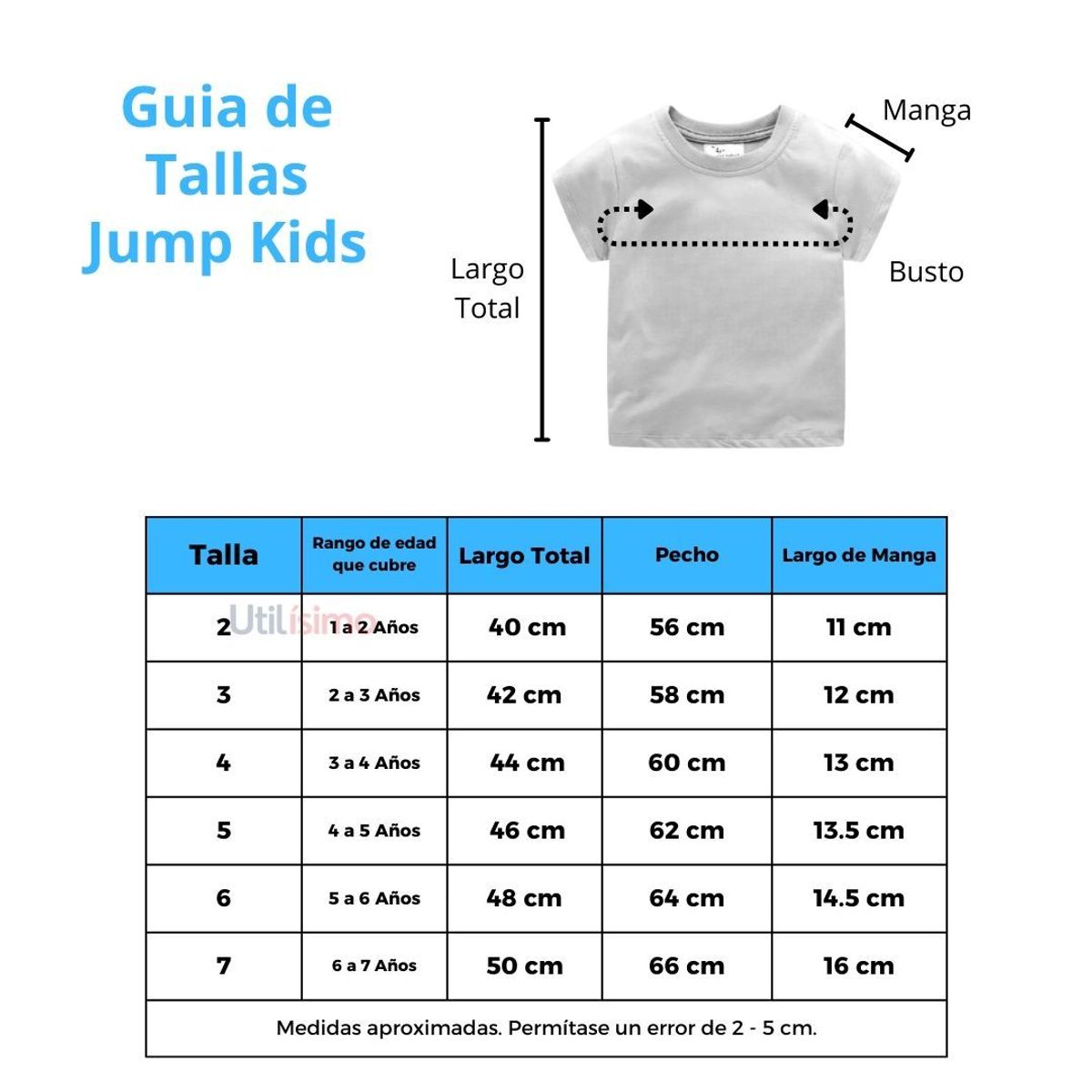 JUMP KIDS - Poleras de Algodón Manga Corta para Niñas Jump Kids