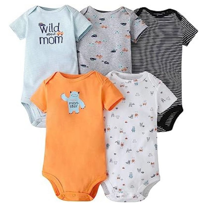 TEDMIMAK - Pack 5 Bodys Tedmimak Manga corta Surtidos 100% Algodón