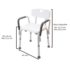 EKIPOMED - Silla de Ducha con Respaldo