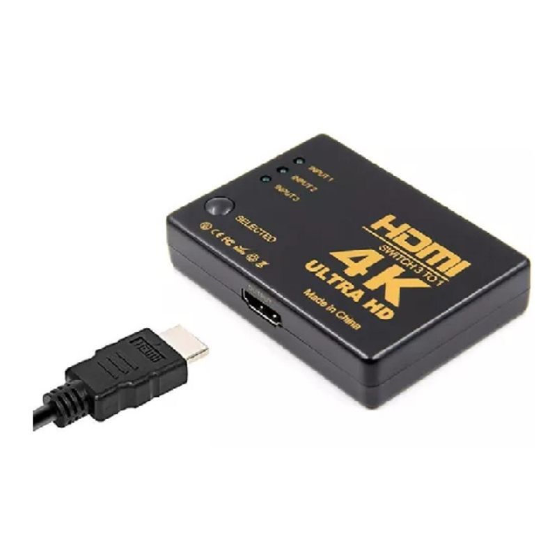 GENERICO - Switch Hdtv 4k Ultra Hd 3 Puertos Con Control Remoto 3x1 297006