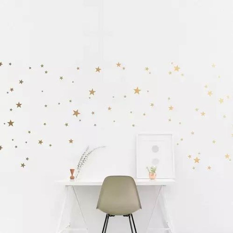 GENERICO - VINILO PEGATINAS ADHESIVAS  DISEÑO ESTRELLAS X 150 DORADO