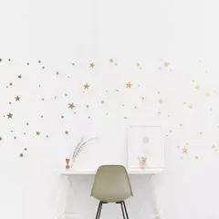 GENERICO - VINILO PEGATINAS ADHESIVAS DISEÑO ESTRELLAS X 150 DORADO