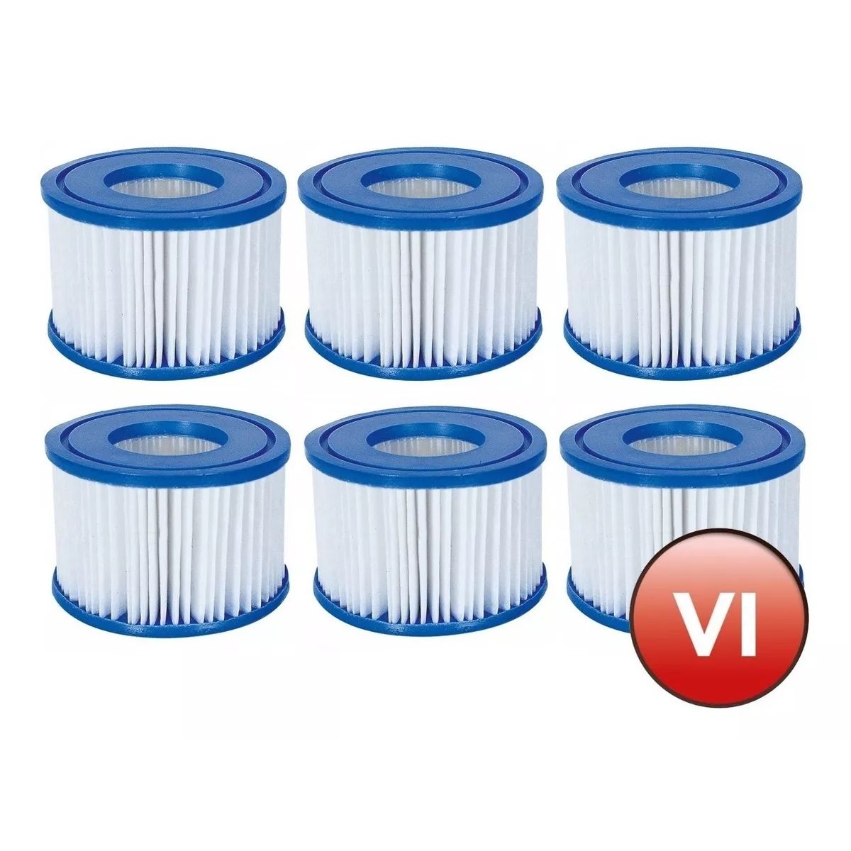 KUANGYE - Repuesto Cartucho De Filtro Tipo Vi Para Lay-z-spa Pack 6 Unidads