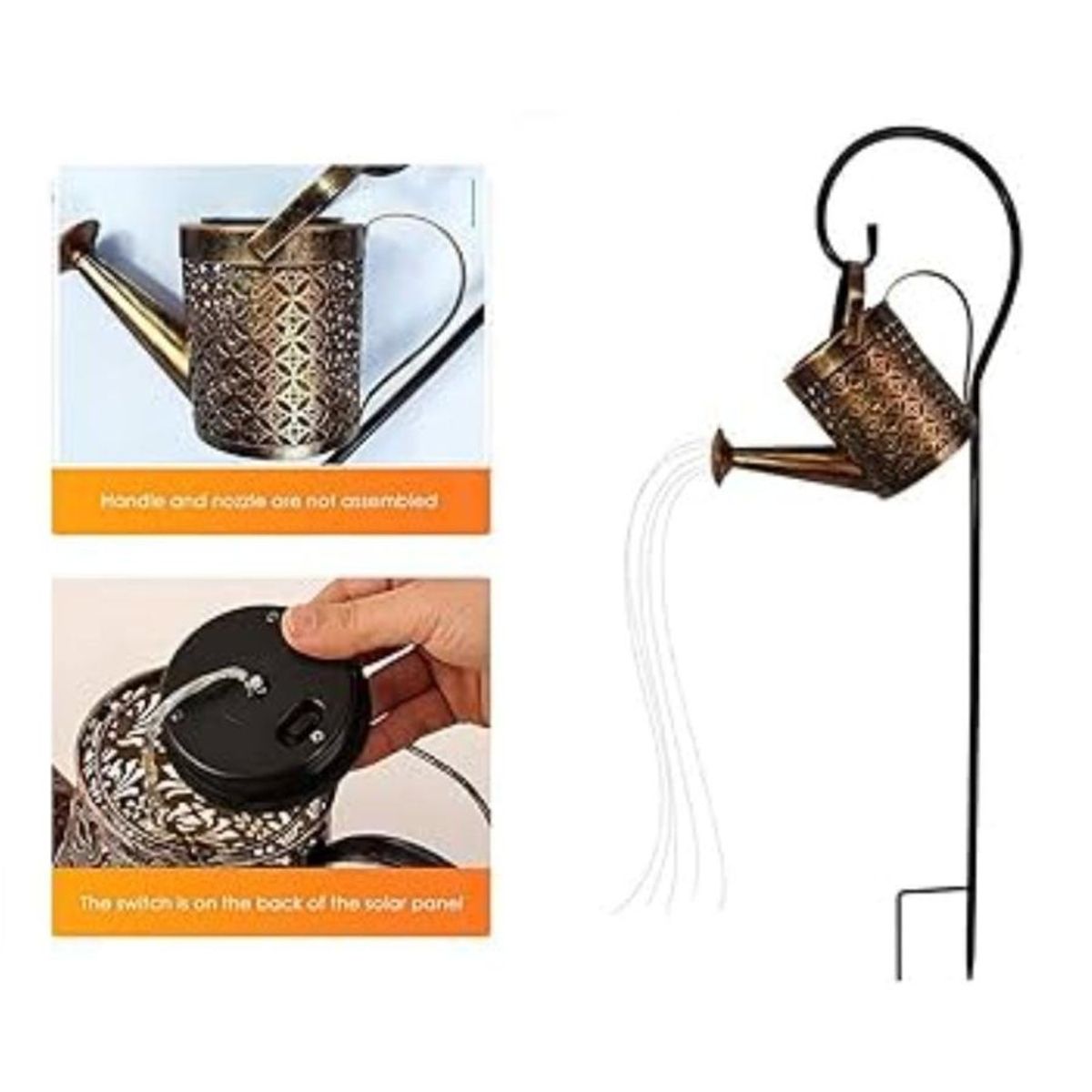 GENERICO - Regadera Hueca Light Solar Garden Led Light