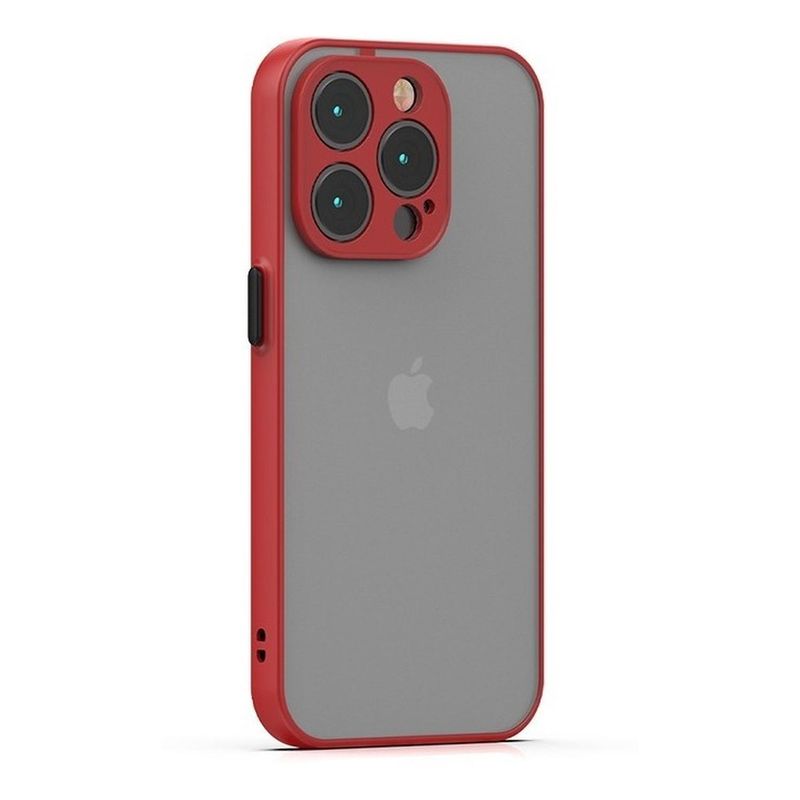 GENERICO - Carcasa Semi Transparente Negro Para iPhone 14 - Negro - Rojo