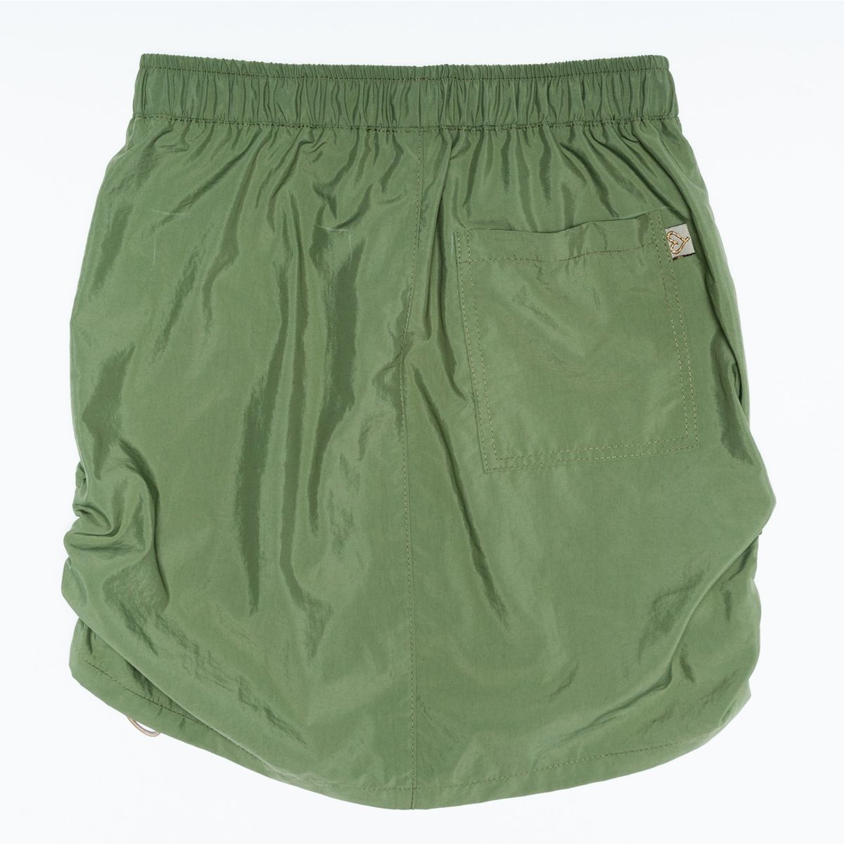 CACAO - Falda Zuri Parachute Mini Recogido Verde Cacao