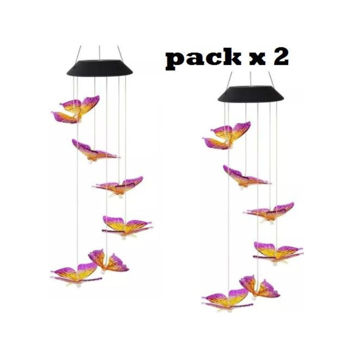 GENERICO - Pack 2 Luces Colgantes Decorativas de Mariposas Led