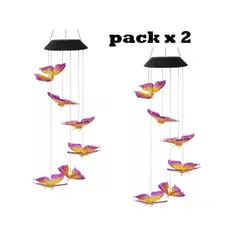 GENERICO - Pack 2 Luces Colgantes Decorativas de Mariposas Led