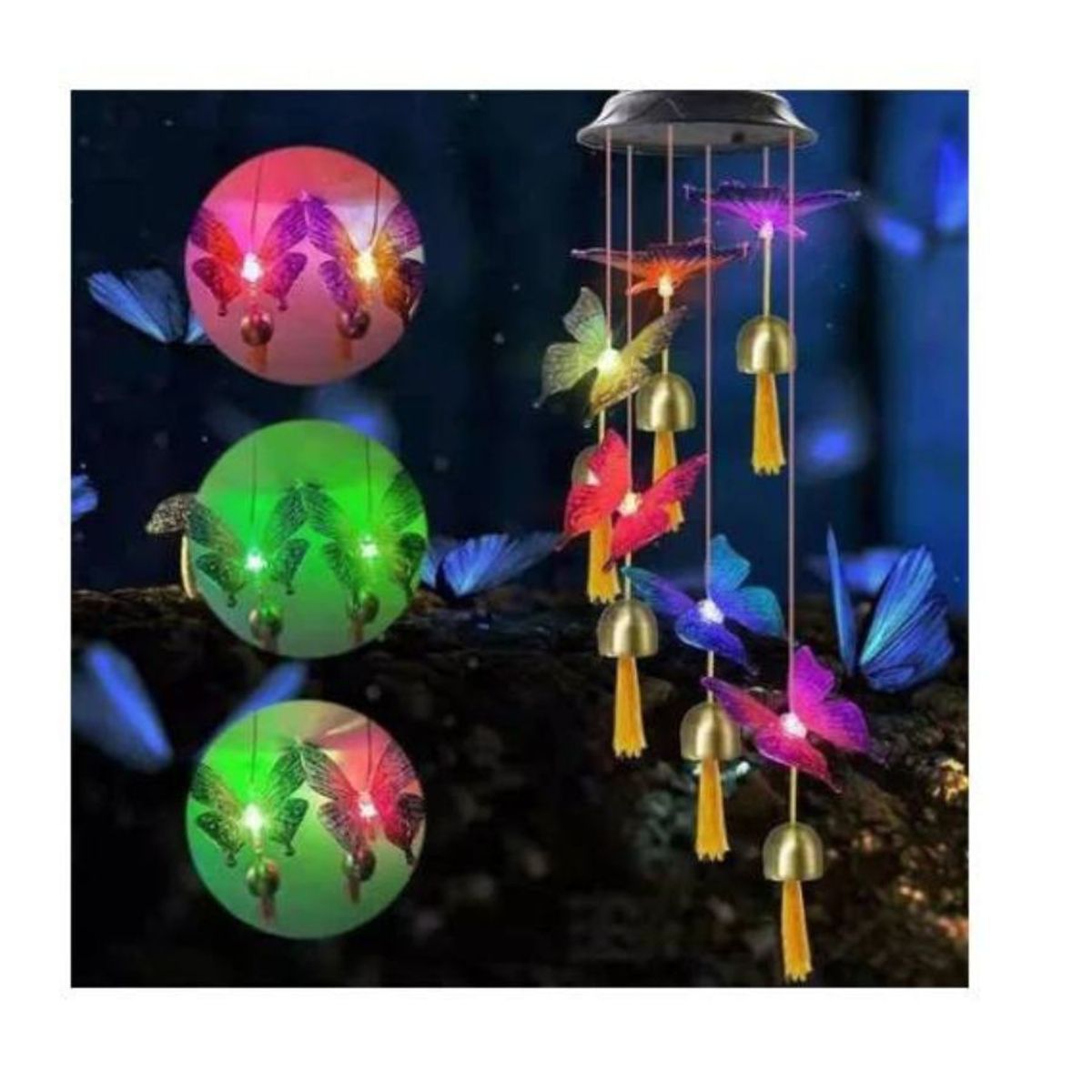 GENERICO - Pack 2 Luces Colgantes Decorativas de Mariposas Led