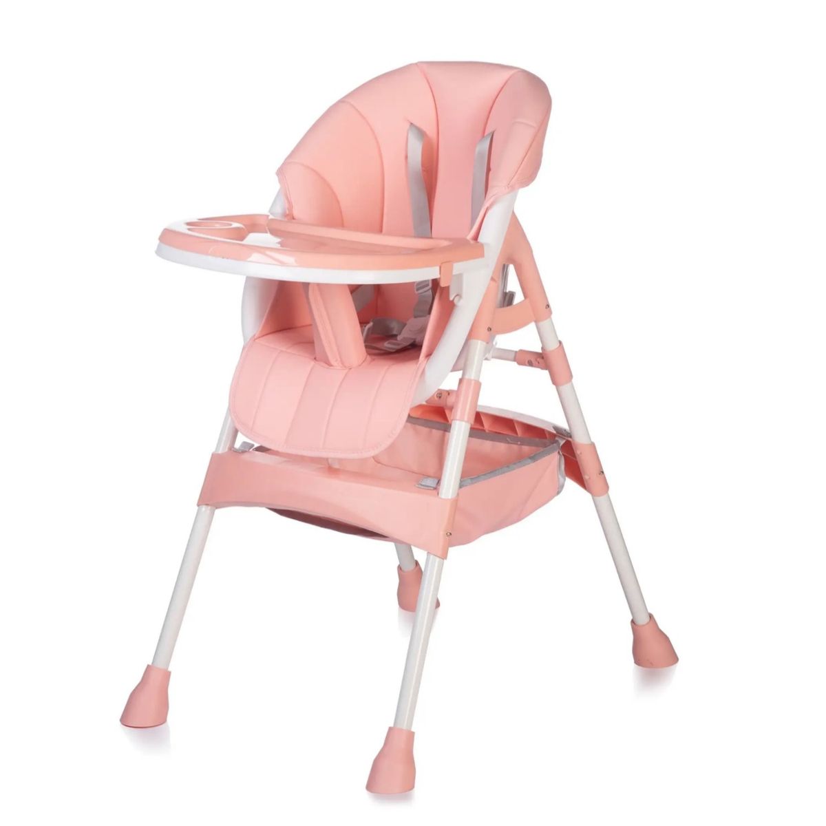 MUNDO ONLINE - Silla De Comer Bebe Eco Cuero Ajustable Rosada