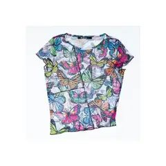 CACAO - Polera Corina Regular Malla Estampada Multicolor
