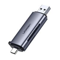 Lector 2 en 1 Multitarjeta memoria Dual USB-A 3.0/USB-C 3.1 (SD/MICROSD) ALUMINIO SILVER