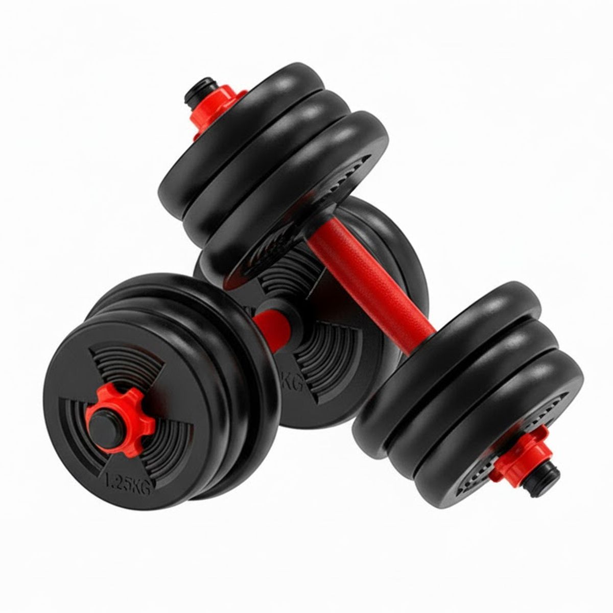SPORTIME - Set de Mancuernas de 20 Kg con Union Red