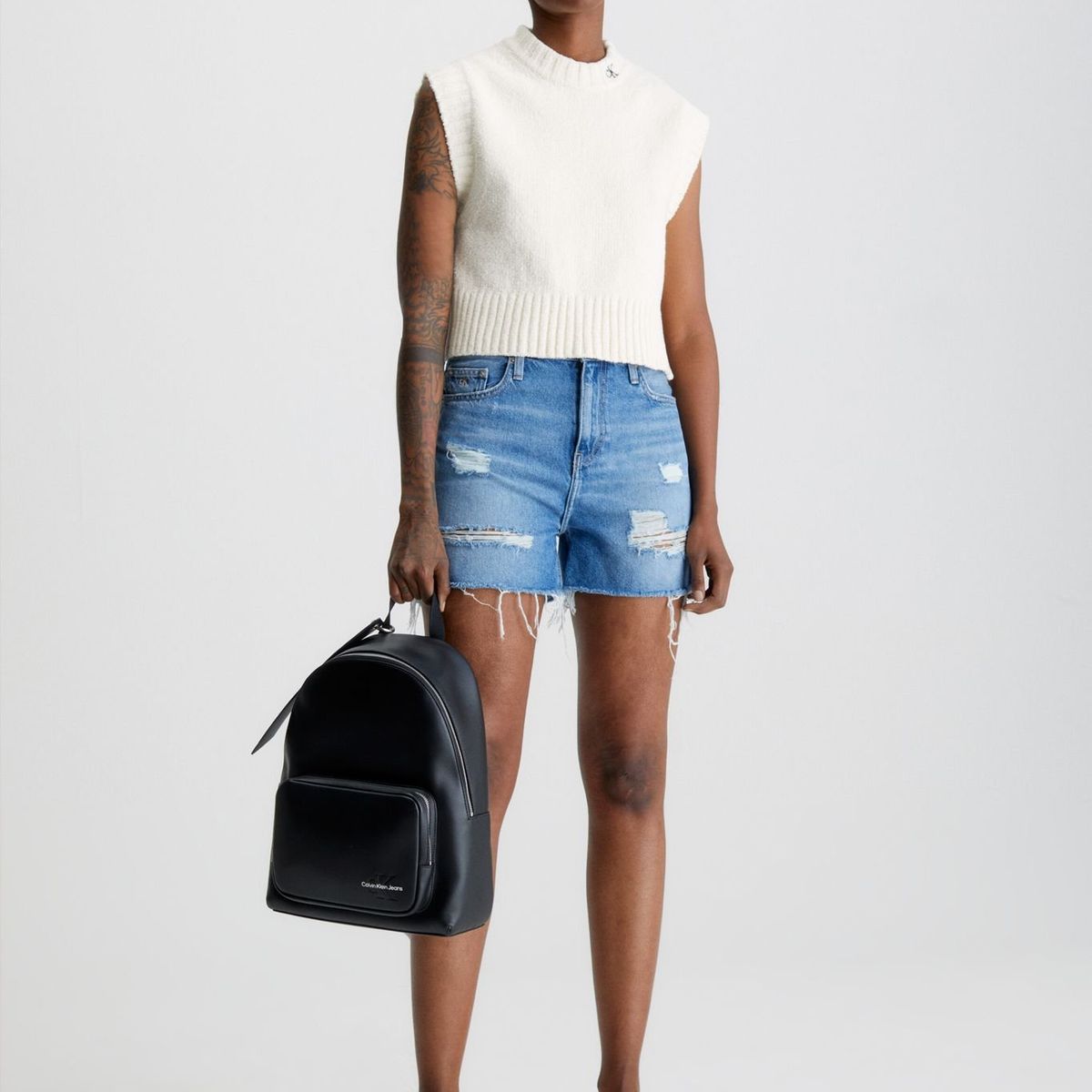 CALVIN KLEIN - Short Denim Mom Azul Calvin Klein