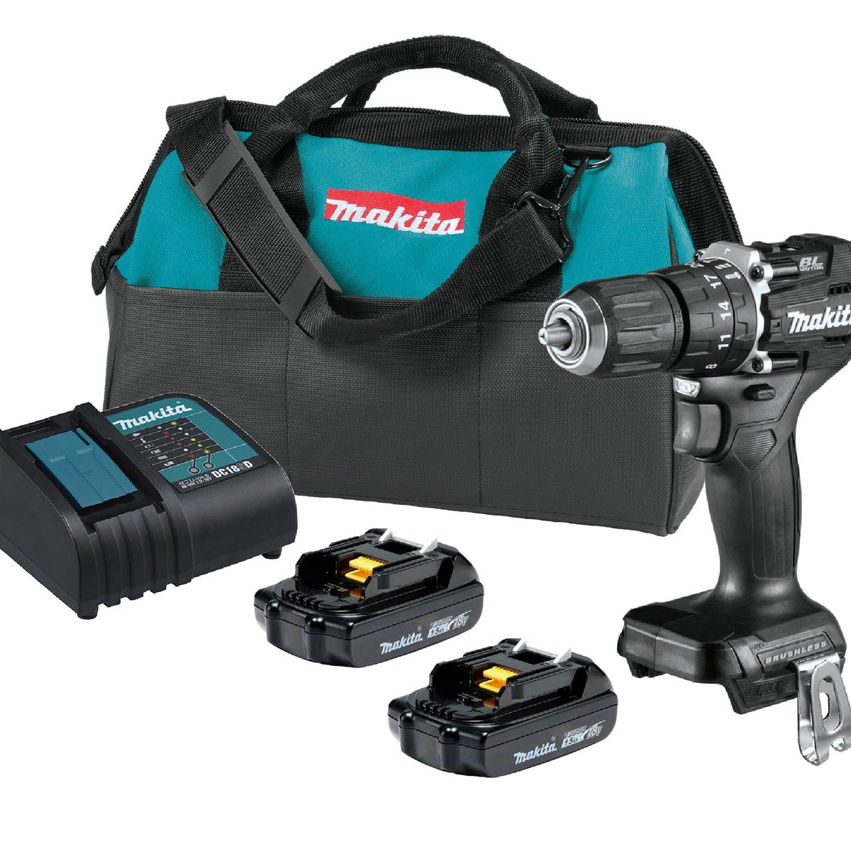 MAKITA - Taladro Percutor 18v Brushless Makita Dhp487SY2B Black