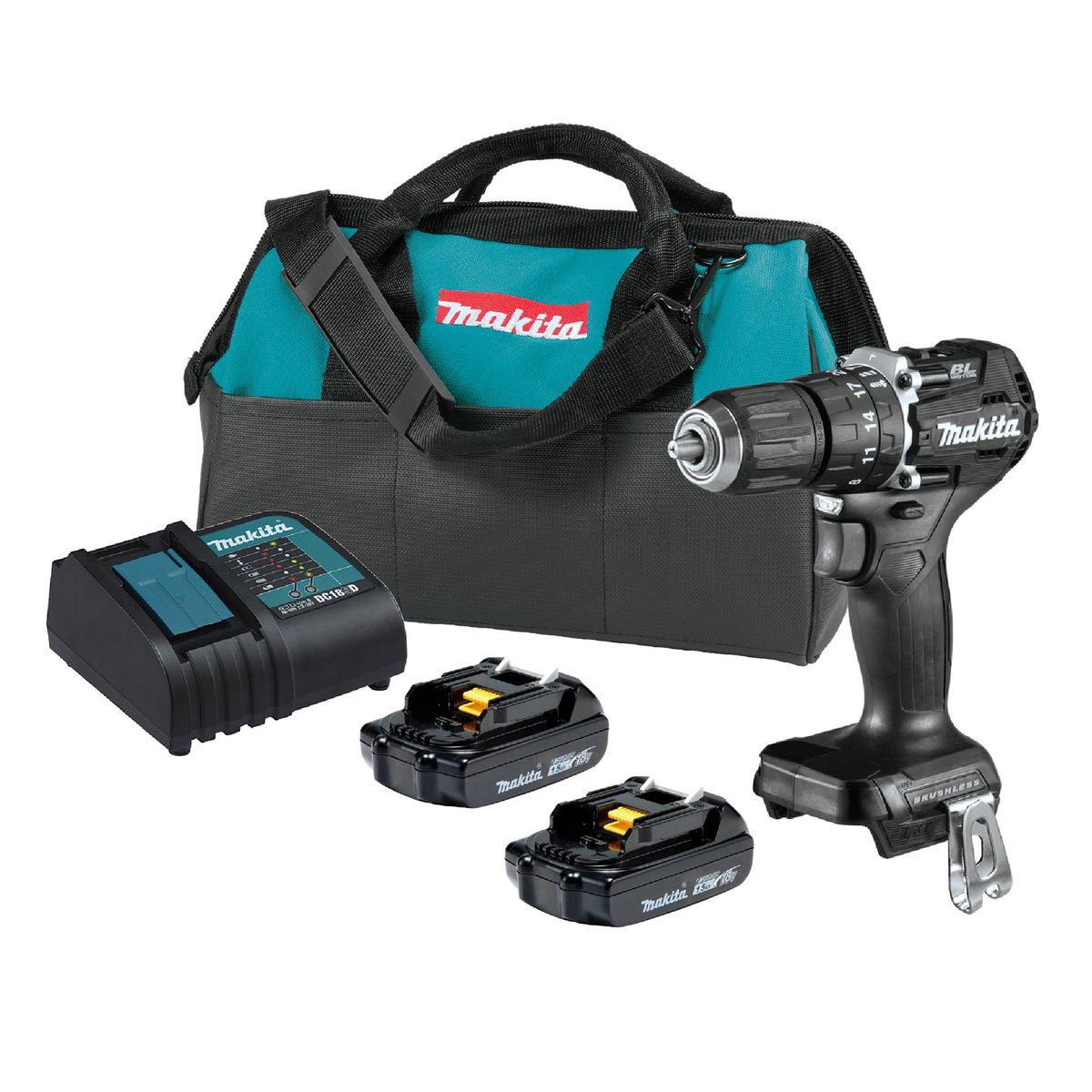MAKITA - Taladro Percutor 18v Brushless Makita Dhp487SY2B Black