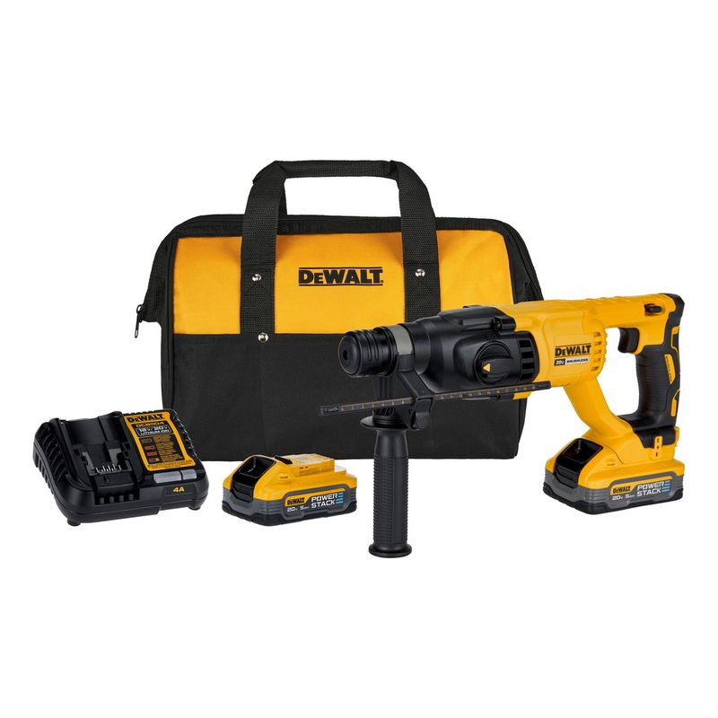 DEWALT - Kit Rotomartillo 20v + 2 Baterías Powerstack 5ah Dewalt