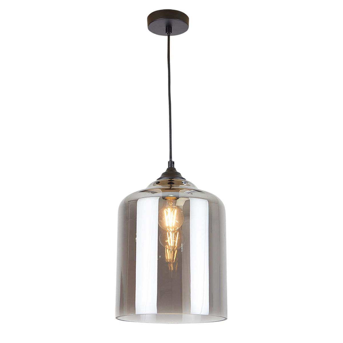 WANT - Lámpara Colgante Vidrio E-27 Glass Grey VI Incluye Ampolleta Fría