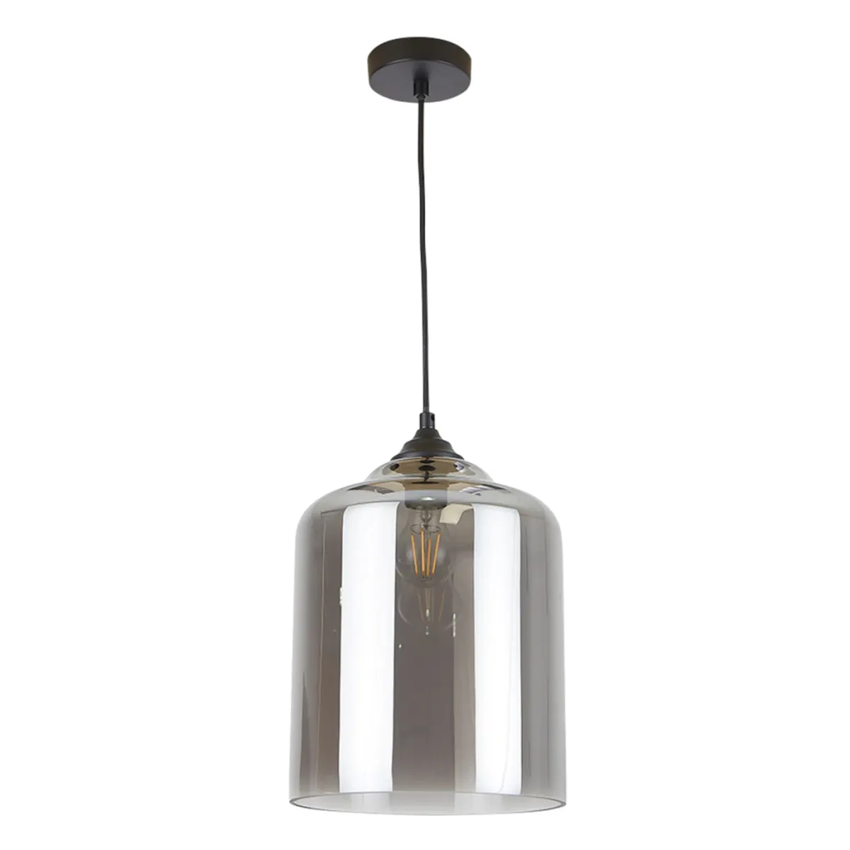 WANT - Lámpara Colgante Vidrio E-27 Glass Grey VI Incluye Ampolleta Cálida