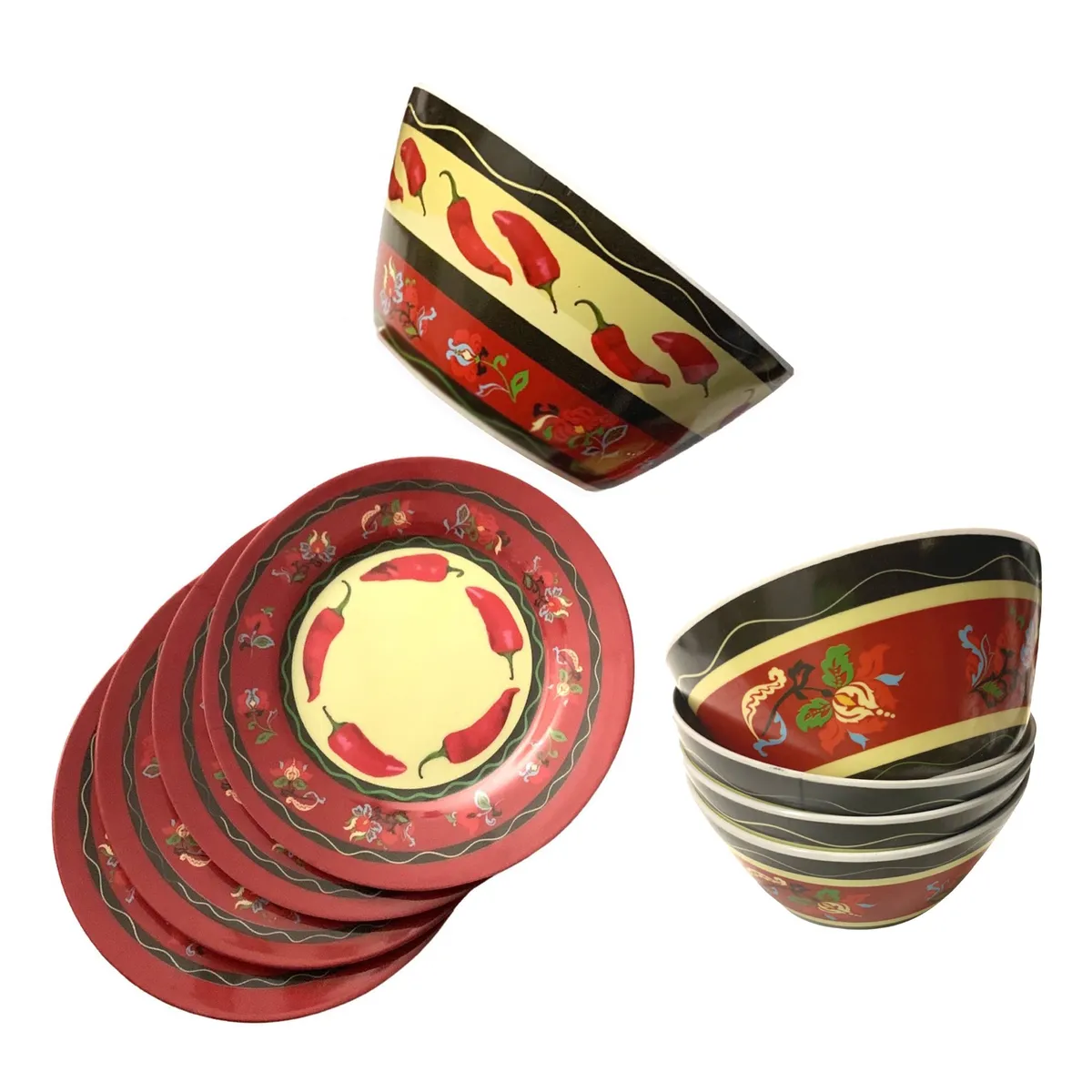 BONITA HOME - Pack de 9 piezas de Melamina Mod:  MEL-BH-AJ-03