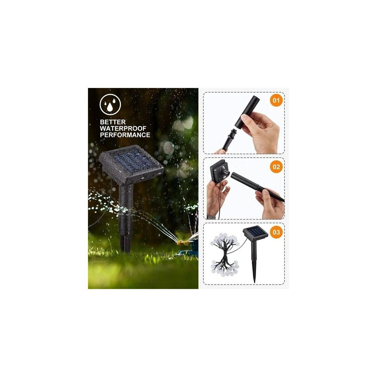 U BUY - Guirnalda Solar Hada Deco 20 Led Boda 5 Mtrs Multicolor