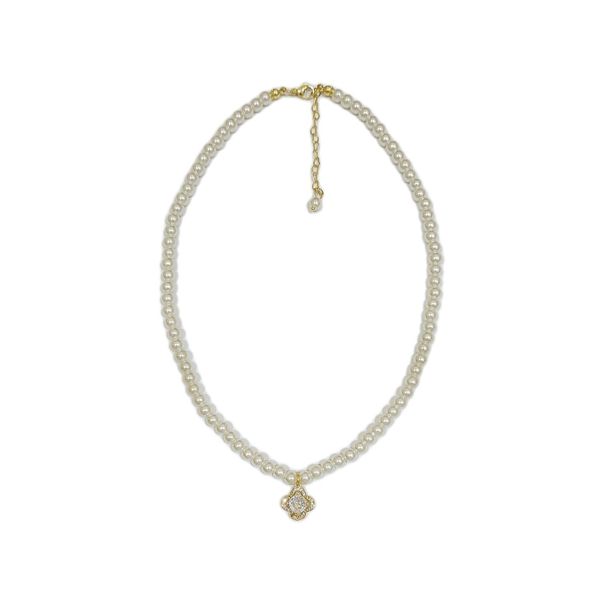 GENERICO - Collar Perlas Con Dije Circon