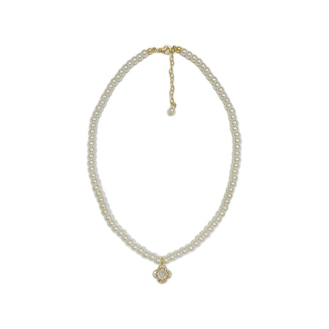 GENERICO - Collar Perlas Con Dije Circon