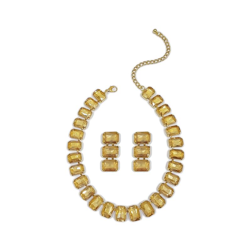 GENERICO - Set De Collar Y Aros Para Fiesta Cubos