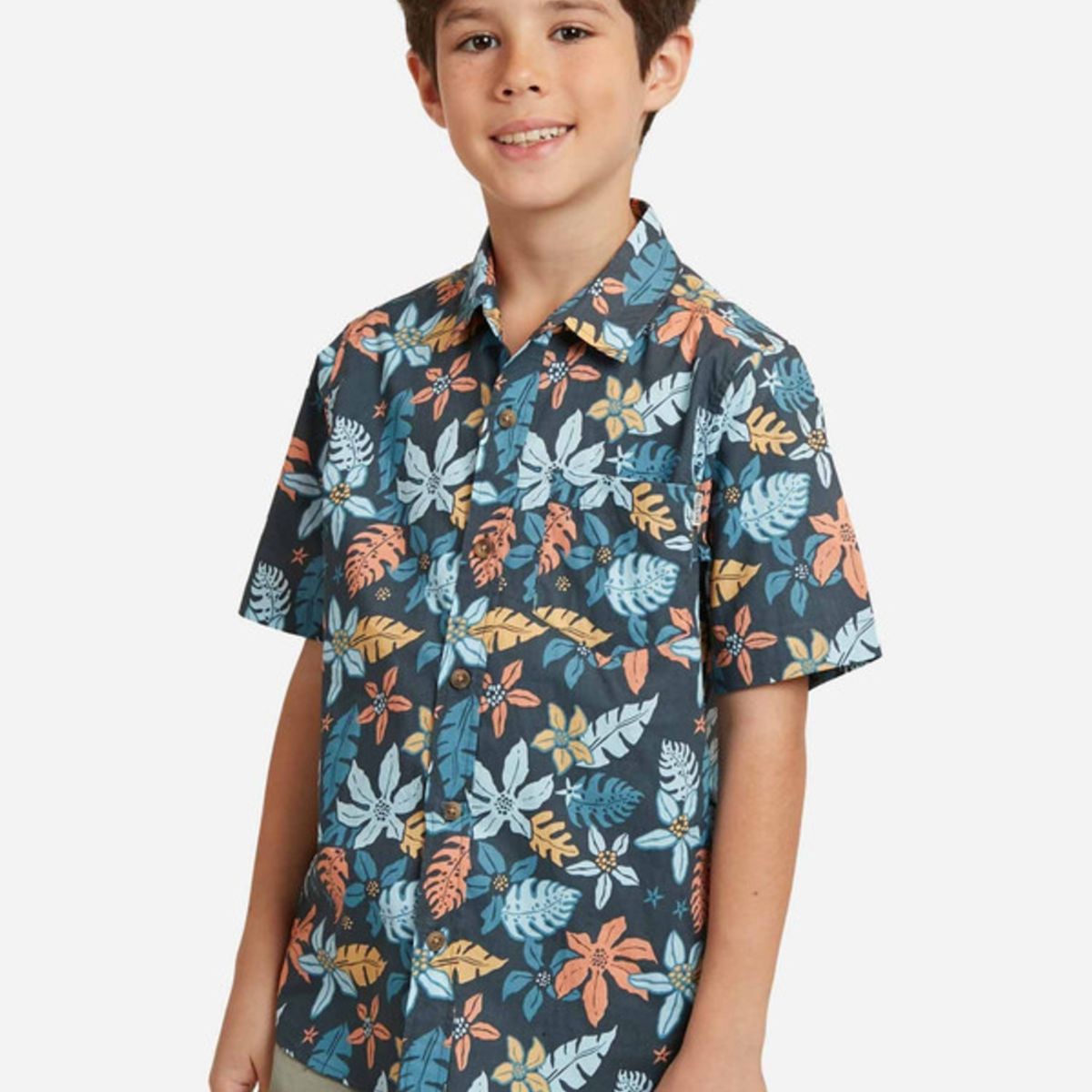 MAUI AND SONS - Camisa MC Orange Jungle Shirt Niño Multicolor Maui and Sons