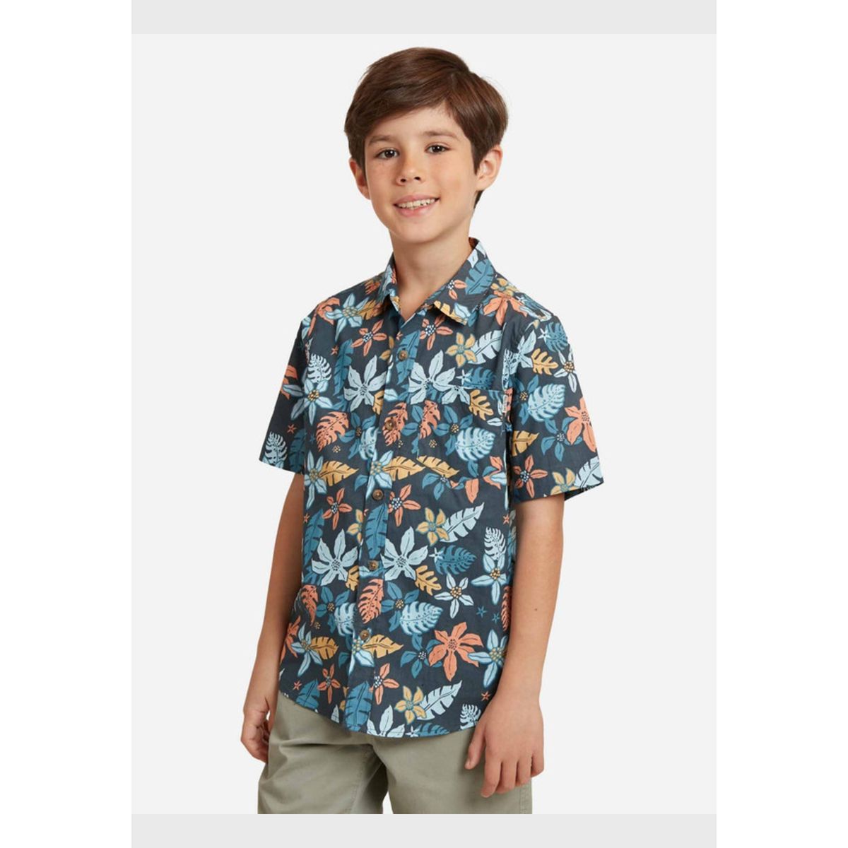 MAUI AND SONS - Camisa MC Orange Jungle Shirt Niño Multicolor Maui and Sons