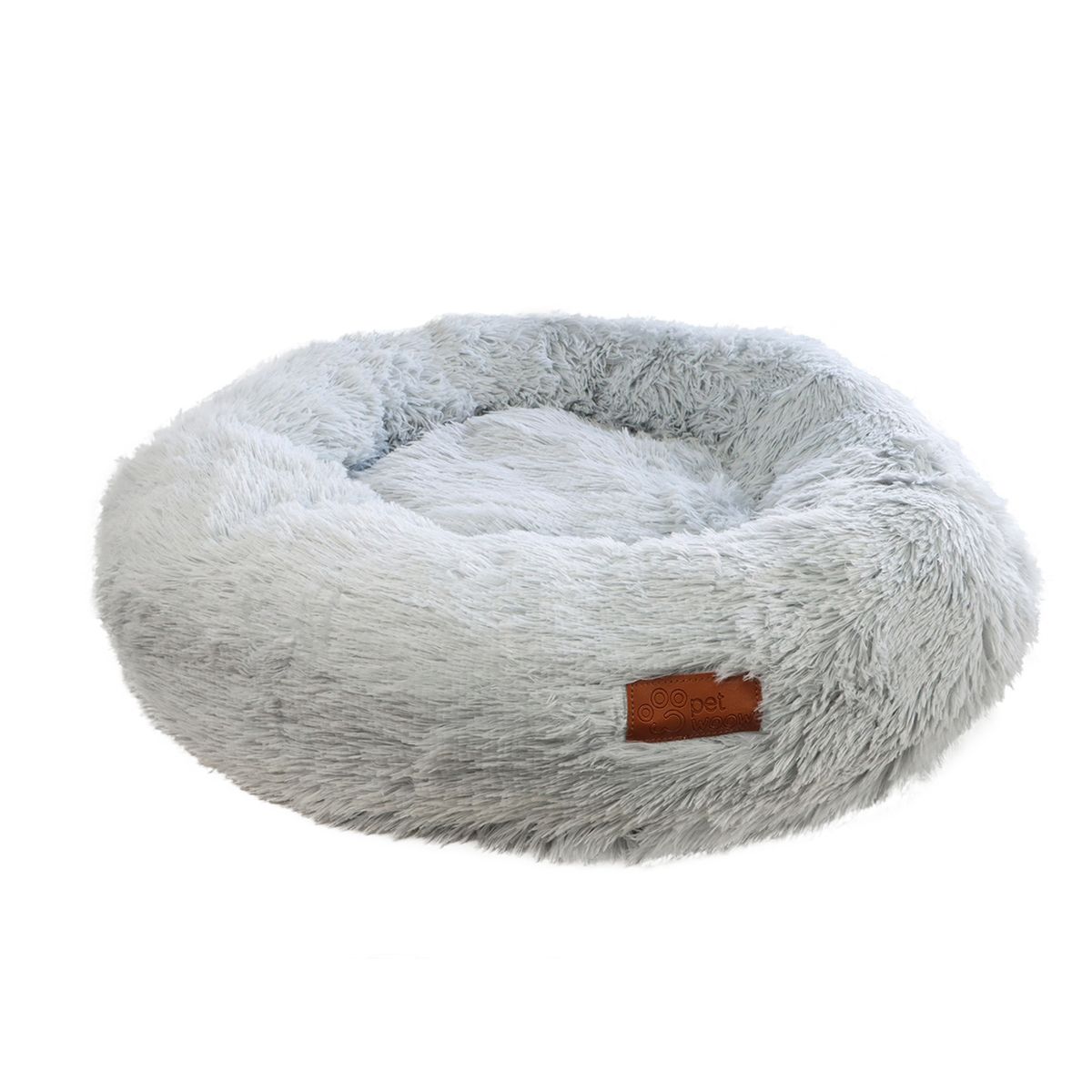 PETWOOW - Cama para mascotas perros y gatos 76x76x17 cm gris claro