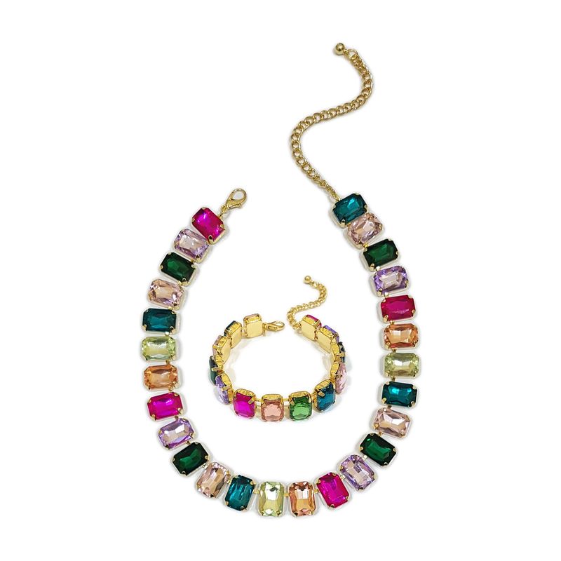 GENERICO - Set De Collar Y Pulsera Para Fiesta Rombo
