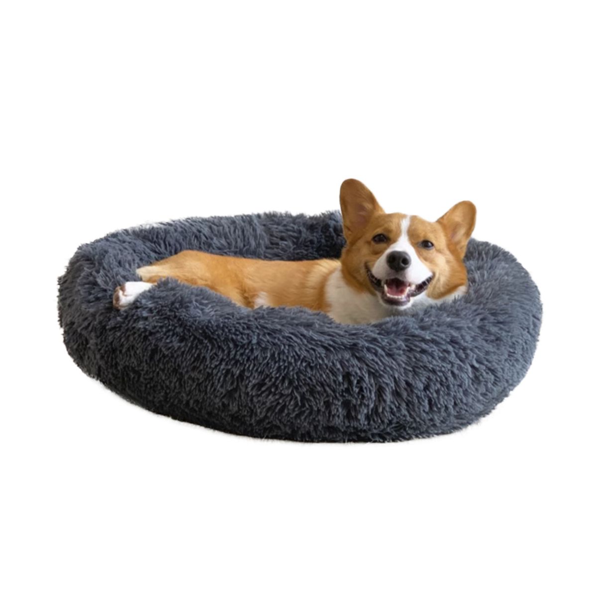 PETWOOW - Cama para mascotas perros y gatos 76x76x17 cm gris oscuro