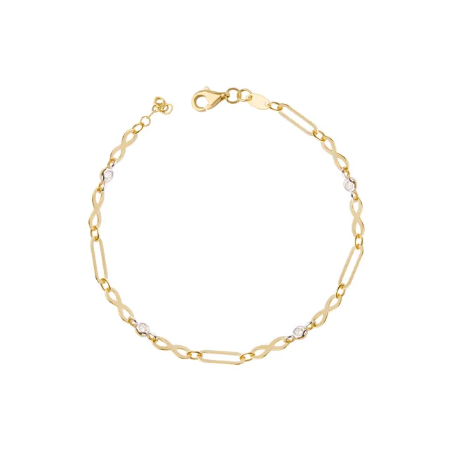 JB JOYAS BARON - Pulsera de Oro 18kt Infinito Circon