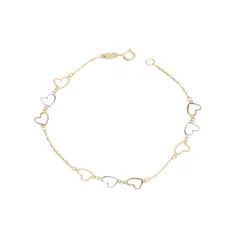 JB JOYAS BARON - Pulsera de Oro 18kt Trios de Corazones